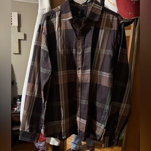 CRAFT + FLOW Plaid Button-Up Shirt SIZE large